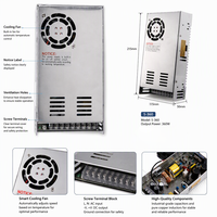 Alimentation à découpage S-360-12 12V 30A 360W à sortie unique AC/DC SMPS avec ventilateur de refroidissement intelligent pour LED industrielles