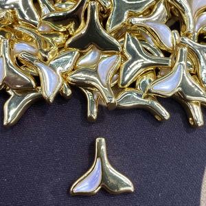 Latest Jewelry <strong>Charms</strong> Nature Shell Customize <strong>Honey</strong> Bee Whale Tail 18k Gold Plated Zircon Hiphop Pendant for Making Necklace - Product Image 6