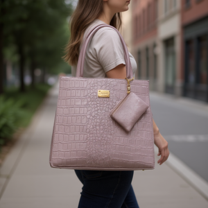 Bolso Tote de Lujo para Mujer Fana Kala, con Estampado de Cocodrilo, en Microfibra y Cuero Sintético, Cierre de Solapa Cruzada, Estilo Casual - Product Image 2