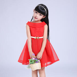 ชุดเดรสเจ้าหญิงสีแดงผ้าตาข่ายสำหรับงานปาร์ตี้เด็ก - Product Image 1