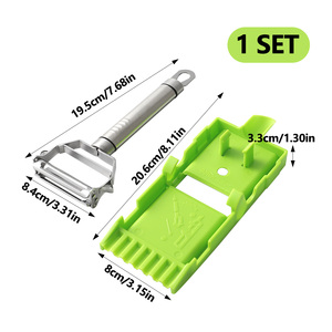 Éplucheur <span class=keywords><strong>de</strong></span> légumes 3-en-1 en acier inoxydable, trancheuse julienne avec plaque râpeuse, double lame, outil <span class=keywords><strong>de</strong></span> cuisine pour pommes <span class=keywords><strong>de</strong></span> terre, carottes, concombres - Product Image 5