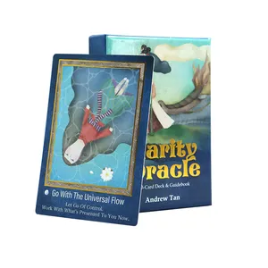 맞춤형 오리지널 디자인 타로 카드 데크 인쇄 오라클 카드 가이드 북 서비스 점 게임 카드 포일 골드 박스