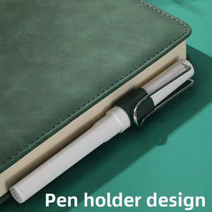 Cuaderno diario de cuero Pu A5 logotipo personalizado Escritura de tapa dura con ranura para bolígrafo cuaderno diario Bloc de notas - Product Image 3