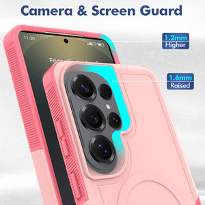 غطاء هاتف محمول وردي للفتيات مقاوم للصدمات، غطاء مطفي لهاتف سامسونج S26 ألترا، غطاء هاتف مغناطيسي من مادتي TPU وPC 2 في 1 - Product Image 2