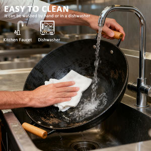 <span class=keywords><strong>Wok</strong></span> de hierro fundido de doble oreja de 32cm-Cocina de gas Exclusiva Sartén para <span class=keywords><strong>wok</strong></span> fácil de limpiar - Product Image 4