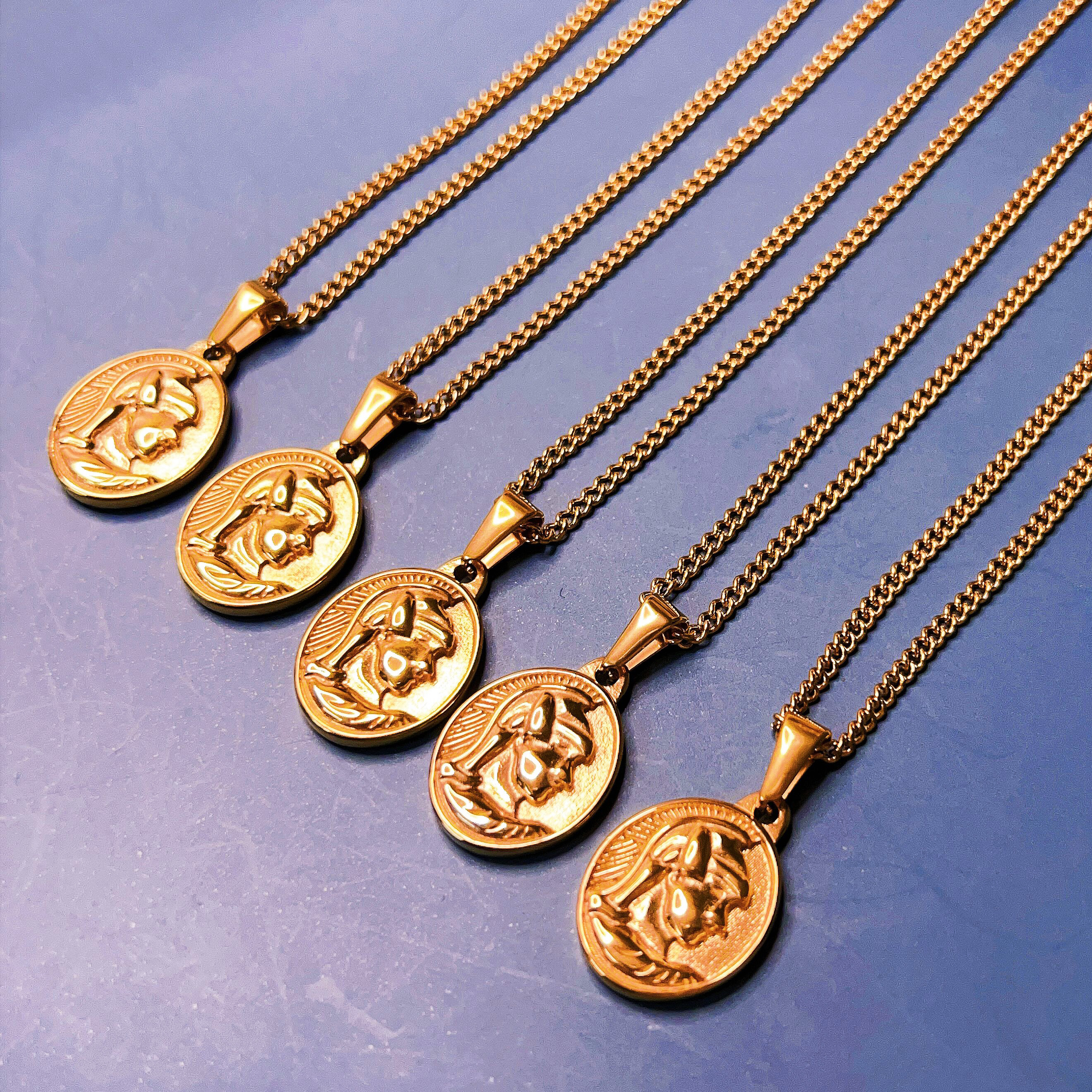 ネックレス・ペンダント ROMANTINUER SN102 NECKLACE Classic Centurion Coin Pendant - Stainless Steel Medallion
