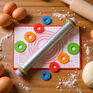 Ensemble de rouleaux à pâtisserie en métal avec échelle graduée, ustensiles de cuisson, 6-8 pièces, compatibles lave-vaisselle - Product Image 2