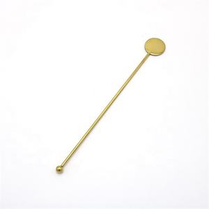 스테인레스 스틸 PVD 다크 골드 도금 바 음료 칵테일 음료 아이스 티 커피 라떼로드 혼합 트위스트 교반기 Swizzle 스틱 - Product Image 1