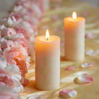 Bougie pilier de 2 pouces pour la décoration de table d'autel à la maison ou à l'église, longue durée de combustion, sans fumée, faite à la main, en pure cire d'abeille naturelle, pour usage quotidien
