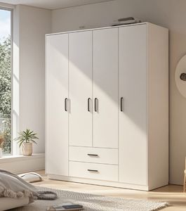 Armario de Madera para Dormitorio de Lujo Ligero, Fácil de Abrir la Puerta, con Cajones y Espacio de Almacenamiento - Product Image 3