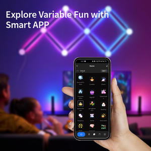 Fábrica al por mayor Diseño de constelación directa 9 paneles 9 conectores Instalación de cinta de doble cara Luz de pared inteligente RGB - Product Image 3