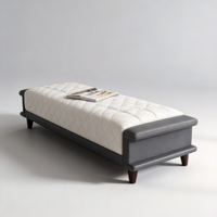 Ensemble de meubles de chambre à coucher en bois moderne avec LED intégrées, design capitonné, fonctionnalités personnalisées et grand rangement pour maison moderne, hôtel, appartement