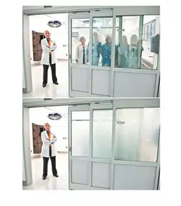 Switchable Glass Film Applied On Bank Counter For Glass Privacy Control Glass