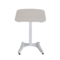 Chariot de bureau mobile pliable pneumatique réglable en hauteur en acier inoxydable pour ordinateur portable
