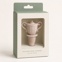 Bouchons de bouteille de vin en silicone personnalisés en gros, forme trophée, logo couleur personnalisé, réutilisables, hermétiques, cadeaux d'entreprise
