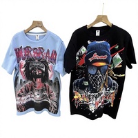 Kaos Pria Lengan Pendek 350g Katun Murni Tebal Bermotif Kartun Cetak Digital Model Longgar Gaya Amerika
