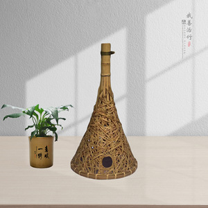 Bamboo Woven Pendant Lights Bell Shape E27 Led Home <b>Decoration</b> <b>Lighting</b> Fixtures Zen Tea Room Style Easy Installation - Product Image 4