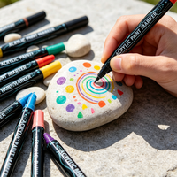 12 Pastel Dual Dot Tip Coloriage Adulte Double Tête Coloré Acrylique Peinture Marqueur Stylo Ensemble Avec Pointe Extra Fine