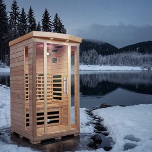 Sauna infrarouge de luxe pour 2-3 personnes - Bois massif, installation facile et rapide, silencieux, prêt à l'emploi pour jardin ou suite parentale - Product Image 6