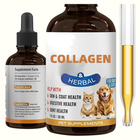 Complément liquide pour chiens pour la santé de la peau et du pelage, fourrure brillante, soulagement des démangeaisons, avec collagène, biotine, vitamine C, acide hyaluronique, action rapide