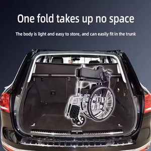 Trọng lượng nhẹ thép carbon có thể gập lại Xe lăn đa chức năng bàn ăn và nhà vệ sinh chỗ ngồi cho người già hoặc người tàn tật Hướng dẫn sử dụng gấp - Product Image 6