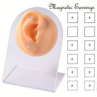 Lot de 12 boucles d'oreilles magnétiques pour tragus, cartilage, lèvre, labret – Non-percées, à clipser