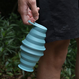 Bouteilles d'eau en Silicone réutilisables sans <span class=keywords><strong>Bpa</strong></span> pour vélo de sport, pliables, 2023 articles de boisson intelligents, meilleures ventes - Product Image 4