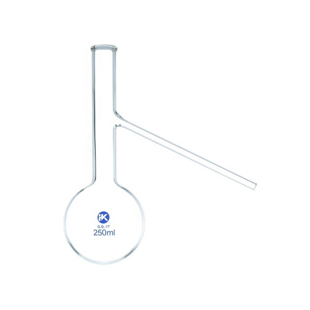 Laboratory Glass Church Distillation Flask Distilling Flask with Side Tube