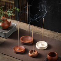 Nouveau brûleur d'encens en bois, brûleur de Bakhoor en bois avec support métallique, support pour bâtonnets d'encens en gros