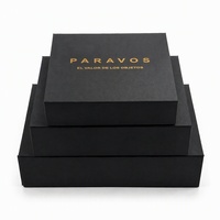 Boîte cadeau rigide pliable noire personnalisée avec logo, emballage en carton de luxe pour vêtements, bijoux, cosmétiques, produits de boutique