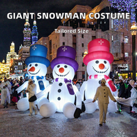 Costume gonflable géant de bonhomme de neige de dessin animé pour défilé de Noël avec souffleur