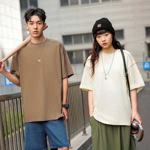 เสื้อยืดคอกลมแขนสั้น ยูนิเซ็กซ์ น้ำหนัก 240 กรัม ผ้าฝ้าย 100% ตัดต่อสีที่หน้าและหลัง - Product Image 1