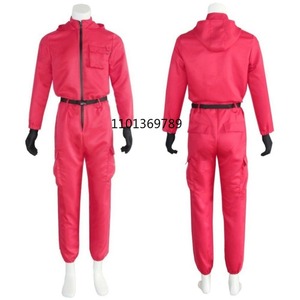 Disfraz de Cosplay de Juego de Película de Tv de <span class=keywords><strong>Drama</strong></span> Coreano, Mono Rojo, Máscara de Círculo Cuadrado Redondo, Fiesta de Carnaval de Halloween - Product Image 5