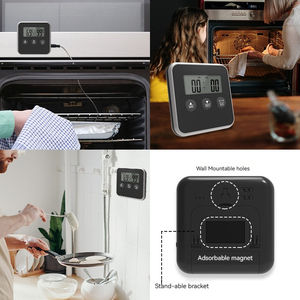 Grand <span class=keywords><strong>thermomètre</strong></span> de cuisine pour fumoir, barbecue, <span class=keywords><strong>avec</strong></span> <span class=keywords><strong>alarme</strong></span>, <span class=keywords><strong>sonde</strong></span> en acier inoxydable pour fumoir, cuisine, viande - Product Image 3