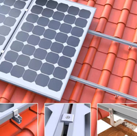 Serre-câbles solaires réglables en aluminium AL6005 T5, serre-câbles intermédiaires et serre-câbles d'extrémité pour système de montage photovoltaïque, structure de supports