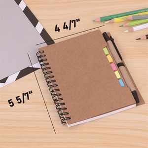Ensemble de notes autocollantes promotionnelles pour étudiants, bloc-notes transparent coloré, impression de logo personnalisé, papier kraft, couverture en cuir, format A5 - Product Image 3