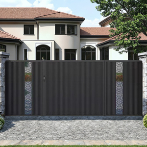 Clôture <span class=keywords><strong>de</strong></span> cour européenne haut <span class=keywords><strong>de</strong></span> gamme porte coulissante en aluminium Electrique Portail Pliant avec télécommande intelligente - Product Image 1