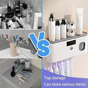 Esterilizador Inteligente para Cepillos <span class=keywords><strong>de</strong></span> Dientes con <span class=keywords><strong>Dispensador</strong></span> Automático <span class=keywords><strong>de</strong></span> Pasta Dental, Organizador <span class=keywords><strong>de</strong></span> Baño <span class=keywords><strong>de</strong></span> 5 Ranuras para Cepillos <span class=keywords><strong>de</strong></span> Dientes Eléctricos - Product Image 2