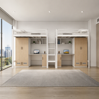 Modernes Metall-Hochbett Multifunktionales Hochbett mit Schrank und Arbeitsplatz für Kinder Teenager Apartment Schlafzimmer