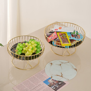 2023 Nordic Style Design Modern Gold Metal Storage Wire Fruit Basket Fruit Basket Bowl Storage Small Wire Mesh Vegetable Fruit