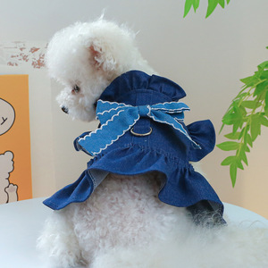 PETCIRCLE Ropa de Primavera/Verano para Mascotas: Conjuntos para Perros y Gatos, Falda Vaquera con Doble Mariposa - Product Image 5