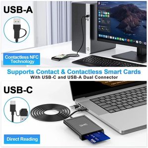 Lector de Tarjetas USB Rocketek, Lector y Escritor de Tarjetas RFID/NFC <span class=keywords><strong>para</strong></span> Windows, <span class=keywords><strong>Mac</strong></span> OS, Linux, Android, Lector y Escritor Inteligente de Tarjetas con Chip - Product Image 4