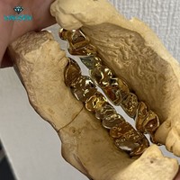 Grillz en argent 925 véritable entièrement pavé de moissanite, taille brillant cœurs et flèches, service de personnalisation sur mesure pour fabricants de bijoux fins