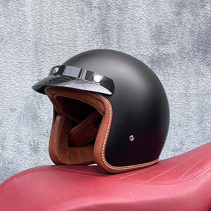 Casque Vintage pour Homme et Femme Certifié 3C Moto Électrique 3/4 Quatre Saisons Personnalité Universelle Couple Demi Casque - Product Image 4