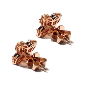 Hong Kong personnalisable 18K solide or Rose haute qualité taille poire diamant mignon boucles d'oreilles pour les femmes mariages fiançailles fête - Product Image 3