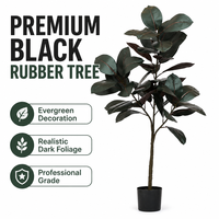 Bonsaï artificiel sophistiqué en caoutchouc noir Ficus pour la décoration des halls d'hôtel, salons, restaurants, mariages et magasins de détail
