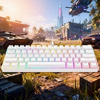 Portable 60% Mechanical Gaming Keyboard LED Backlit 61 Keys Mini Wired Office Gaming Keyboard Blue Switch for Laptop PC