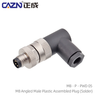 Connecteur de câblage automobile M8 en plastique, étanche IP67, à 3 broches mâle et 4 trous femelle, avec bornes à souder