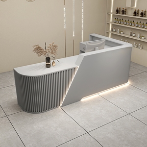 Nội thất văn phòng hiện đại đặt bàn tiếp tân bằng gỗ & bảng cho văn phòng thẩm mỹ viện & khách sạn/phòng tập thể dục sử dụng - Product Image 6