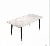 Ensemble de table à manger de luxe nordique avec structure en fer, durable et imperméable, 4 chaises pour hôtel ou restaurant